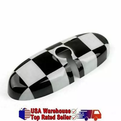 Black Checkered Pattern Rear View Mirror Cover For BMW MINI Cooper R55 R56 R57 • $21.85