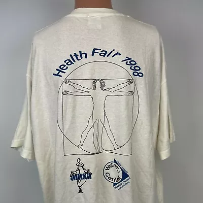 Boston University Health Fair Vitruvian Man T Shirt Vtg 90s Massachusetts XL  • $34.99