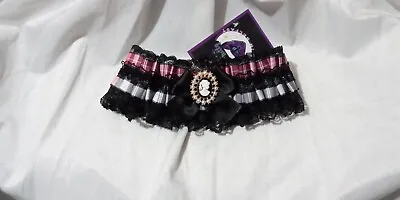 S-M Bespoke Pink Tartan Sexy Gothic Emo   Lolita Cosplay Pastel Punk Garter  • £25