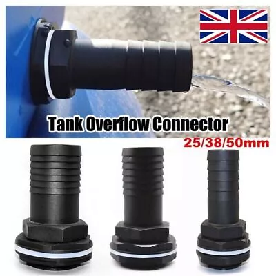 Water Butt Tank Overflow Connector With Washer & Nut Kit Fits 1  Overflow Pipe • £4.78