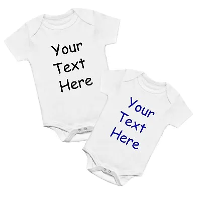 £6.99 • Buy Your Text Baby Vest - Funny Grow Bodysuit Personalised Gift Any Name Messages