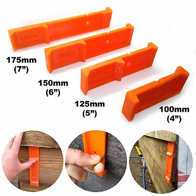 £3.99 • Buy Feather Edge Close Board Cladding Fencing Spacer Tool 100mm 125mm 150mm 175mm