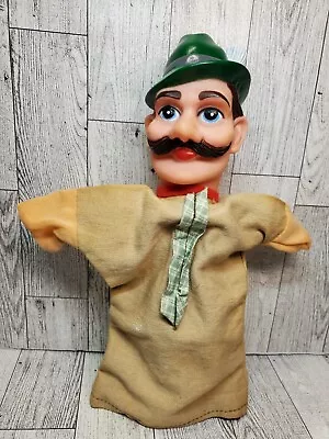 $14.99 • Buy Vintage Rubber Head Cloth Body Man W Green Hat Hand Puppet 60's 70's Mr. Rogers