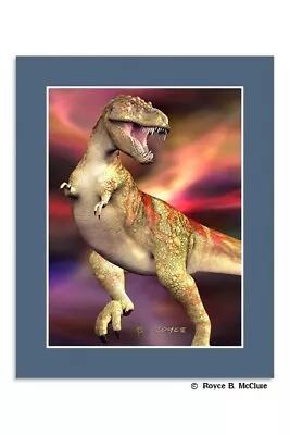 T-Rex Dinosaur Lenticular 3D Matted Picture Poster Print Wall Art Home Decor • $17.09