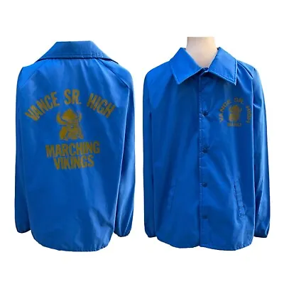 Vintage Marching Band Jacket Size M Blue Chalk Line Vance High School Vikings • $69.95