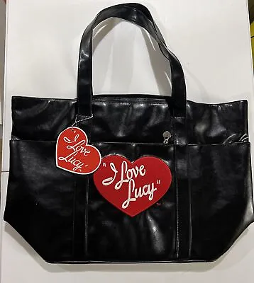 I  LOVE LUCY Black Faux Leather Purse Tote - New With Tags TB-115 HB • $99.99