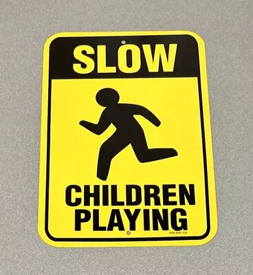 Vintage Nos 18” Slow Children Metal Sign Gas Oil • $99.99