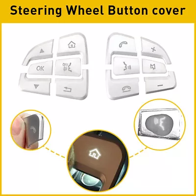 Chrome Steering Wheel Button Sticker Covers Fits Mercedes Benz GLC C Class W205 • $13.99