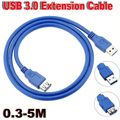 $6.99 • Buy SuperSpeed USB 3.0 Type A Male To Female Data Cable Extension Cord For PC Camera