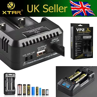 GENUNE XTAR VP2 Li-ion 3.7V Battery Charger **Multi Voltage CAN CHARGE TO 4.35V* • £18.99