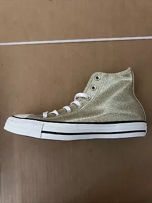 Size 8 - Converse Chuck Taylor All Star High Light Gold Glitters W • $10