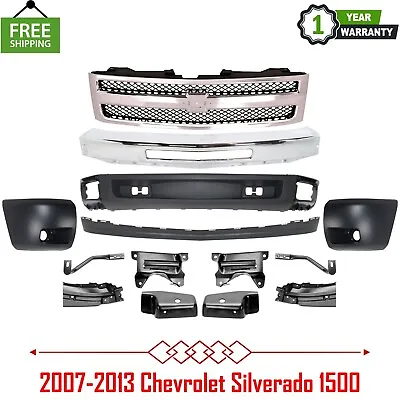 Front Bumper & Grille Assembly With Brackets 2007-2013 Chevrolet Silverado 1500 • $645.80