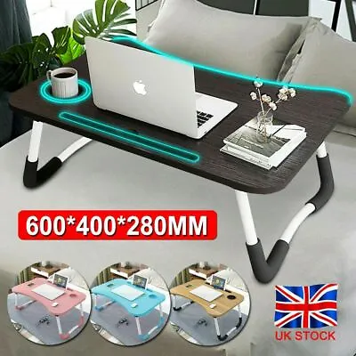 £14.99 • Buy Folding Laptop Bed Tray Table Portable Lap Desk Notebook Breakfast Cup Slot UK