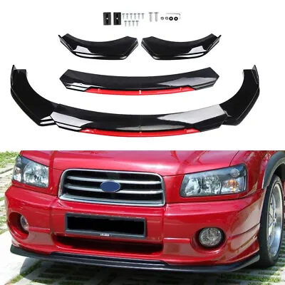 For Subaru Forester Front Bumper Lip Splitter Spoiler Body Kit Gloss Black + Red • $66.49