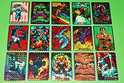1992 Marvel Masterpieces Vending Machine Prism Stickers 15 Complete Card Set • $139.99