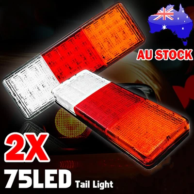 $24.45 • Buy 75 LED Tail Lights Brake Reverse Trailer Caravan Ute Submersible Lamp Waterproof