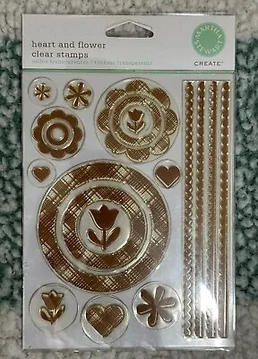 MARTHA STEWART Clear Stamp Heart And Flower • $6.50