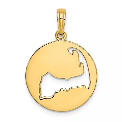 14K Polished Cut-Out CAPE COD Map Charm Bracelet Necklace • $218.38