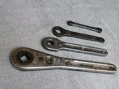 4 Vintage  Reversible Ratchet Wrenches Frank Mossberg Indestro & Dunlap • $9.99