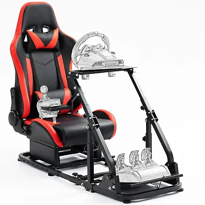 Marada Racing Sim Cockpit Stand With Red Seat Fit Logitech G29 G920 G923 GPRO • $299.99