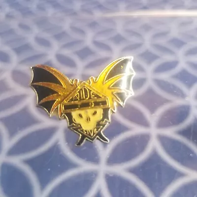 $8.99 • Buy Biker Winged Skull Enamel Lapel Pin Black  Ride Alive  HD Vtg