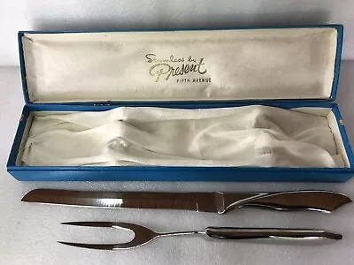 Vintage Stainless Steel Carving Set In Hinged Box Knife & Fork Made In Japan • $10.95