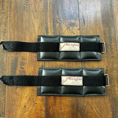 Elmer's Ankle Wrist Weights 3 Lb Each 2 Vintage Black Leather Made In USA 1950s • $70.40