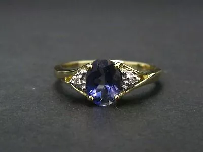 2Ct Oval Cut Lab Created Tanzanite Women's Wedding Ring 14K Yellow Gold Plated • $81.24