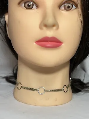 90's Grunge Glam Punk Rock Simple Multi Strand Chain Metal O Ring Choker P1861 • $13.99