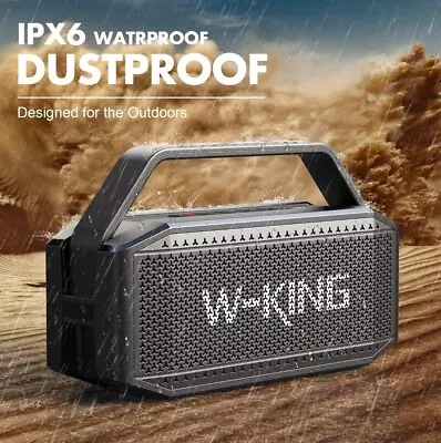 W-King D9-1 60W RMS  Boom Box Portable Bluetooth Party Speaker Waterproof Loud • £62.99