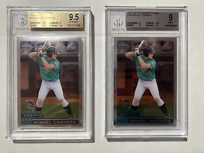(2) 2000 TOPPS CHROME TRADED RC MIGUEL CABRERA BGS 9 & 9.5 RC Cards  Future HOF • $549.90