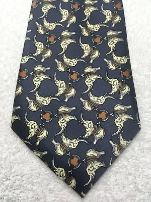 Mercedes Mens Tie Charcoal Gray With Elephants 3.75 X 59 • $16.91