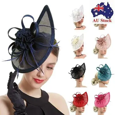 $18.28 • Buy Wedding Hair Accessories Tea Party Hair Clip Mesh Headband Fascinator Hat