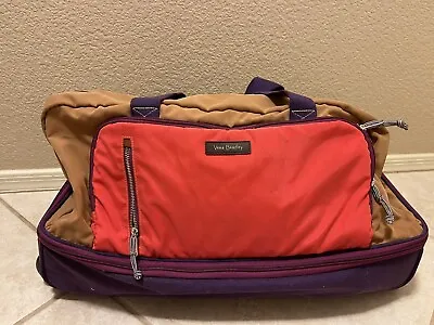 Vera Bradley Large Lighten Up Rolling Wheeled Luggage Duffel Travel Bag • $59