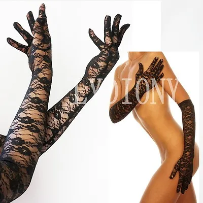$6.39 • Buy Long Lace Gloves For Opera Dress Party Wedding Formal Wear Costume Accessory 