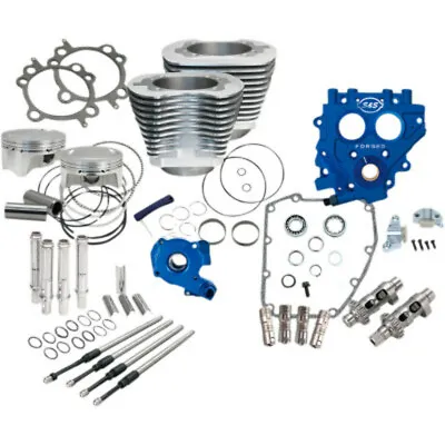 S&S 100  Silver Power Package Chain Drive Engine 585CE Cam Harley Twin Cam 99-06 • $2879.95