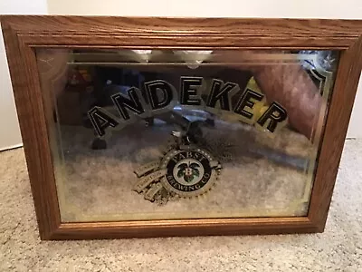 Pabst Brewing Co. Andeker Beer Sign Mirror Wood Frame 22  X 16  • $19.99