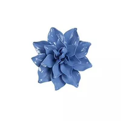 Ceramic Flowers Sculpture Home Hanging Handcrafted 3D Wall Art Blue Leaf-4.7” • $46.74