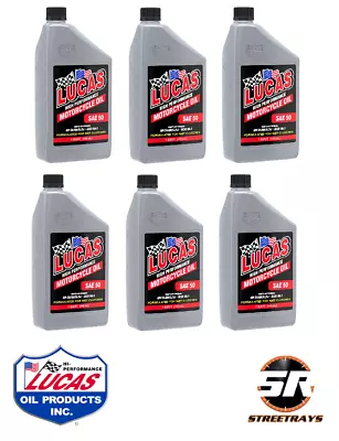 Lucas Oil High Performance SAE 50 WT Motorcycle Oil 1 Qt 10712 - Full Case Qty 6 • $63.95