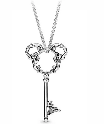 Pandora Disney Parks Mickey Fantasyland Castle Key Pendant Necklace. • $65