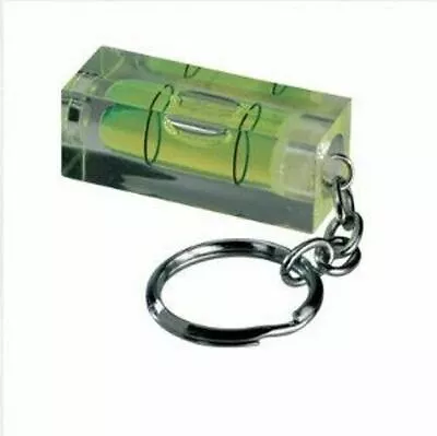 Green Mini Acrylic Spirit Level Key Ring Key Chain Tool Gadget Novelty Gift UK!! • £3.62