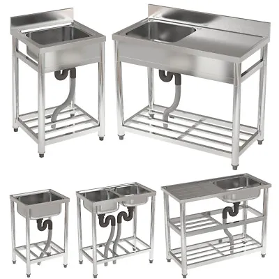 Camping Sink Stainless Steel Large Outdoor Hand Wash Basin Kitchen Table Station • £89.95