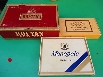 Empty Cigar Boxes  Wee Willem  Monopole Roi-Tan Cigar Boxes  Vintage • $10