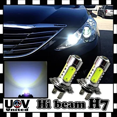 2 X H7 COB LED High Beam 6000K Headlight Bulbs CREE Hyper Cool White Power U3 • $9.85