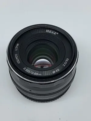 Meike Lens 2.5ft/0.65m 49 2.0/50 X Mount • $40