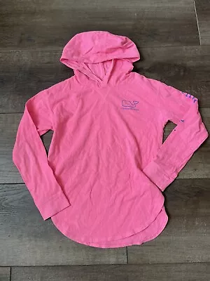 Vineyard Vines Neon Pink Hooded Long Sleeve Top Girls Size Medium 10-12 • $9.99