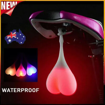 LED Bike Bicycle Rear Tail Light Balls Silicone Seat Back Eggs Night Riding Lamp • $12.65