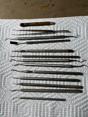 13 Vintage Dental Instruments Clev-Dent Denico Wesco S.S. White Premierlite • $25