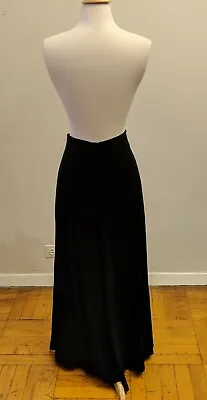 Vtg Dana Buchman Luxe Black Crepe Long Maxi A-Line Trumpet Formal Evening Skirt • $124.99