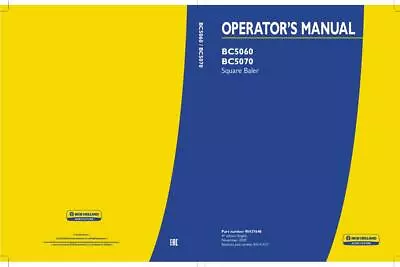 New Holland BC5060 BC5070 Small Square Baler Operators Manual PDF/USB • $80.33